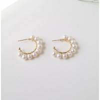 Pearl Hoop Earrings 