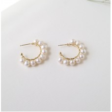 Pearl Hoop Earrings 