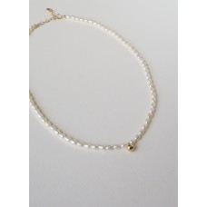 Classic Gold bead Pearl Necklace 