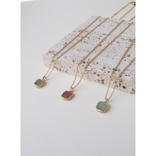 14k gold plated Gem Stone Necklace 