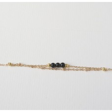 Obsidian Quartz Anklet 