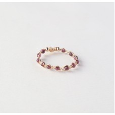 Garnet Diamond Cut Beads Ring