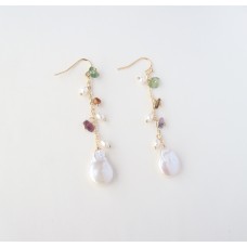 Raindrop Pearl tourmaline Earrings 