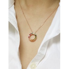 Circle Shaped Tourmaline Necklace