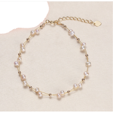 Pearl double braided bracelet